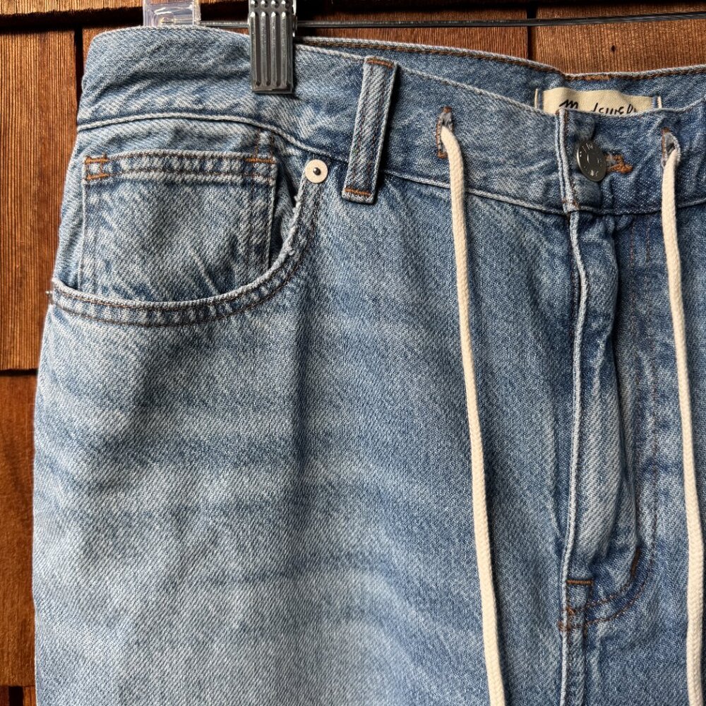 Madewell Vintage Light Blue Denim Drawstring Superwide Leg Jeans in Women's 29 - Picture 8 of 13